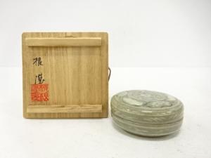 韓国人間文化財　柳海剛造　高麗青磁　象嵌　香合